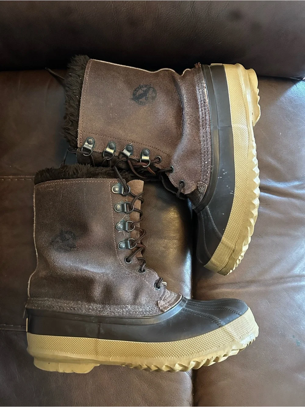 Eddie Bauer for sorel womans Brown Insulated Winter Rain Boots